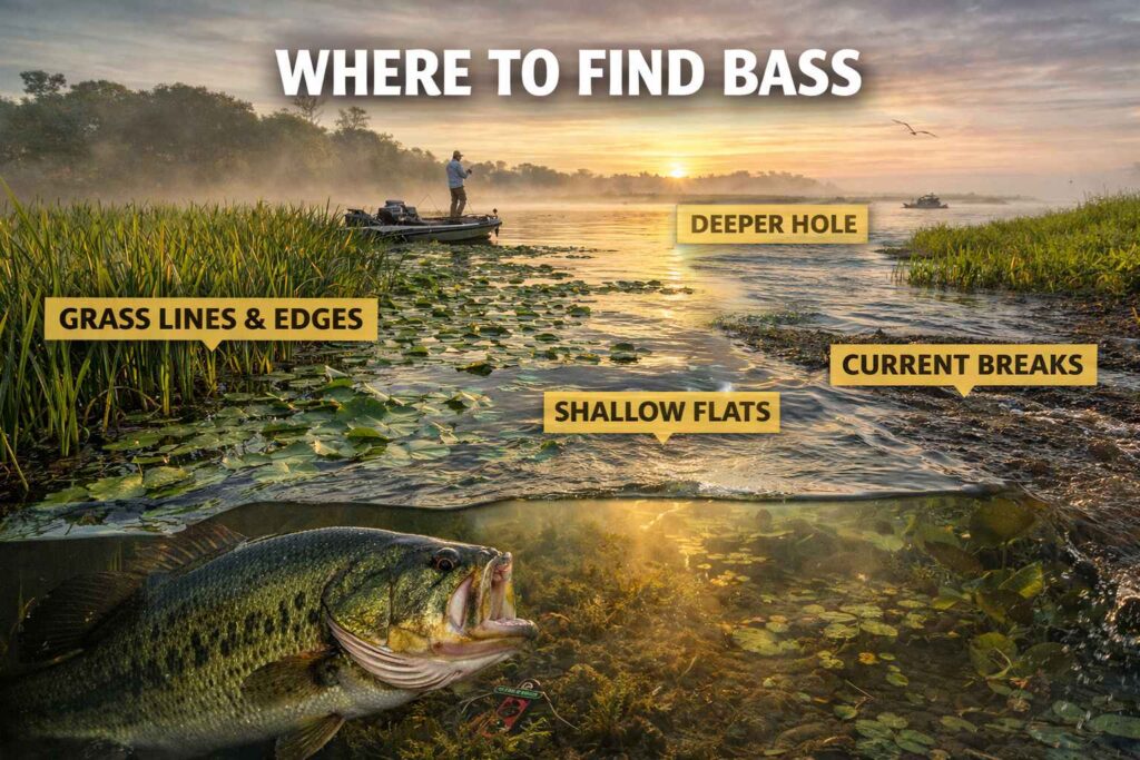 Fishing tips for bass locations