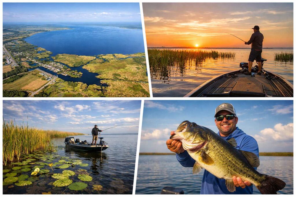 10 Best Bass Fishing Lakes in Florida for Trophy Fish and Year-Round Action multi-image look at Lake Okeechobee