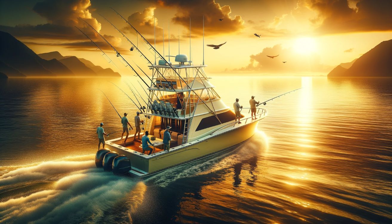 capturing an evening fishing trip in the Gulf