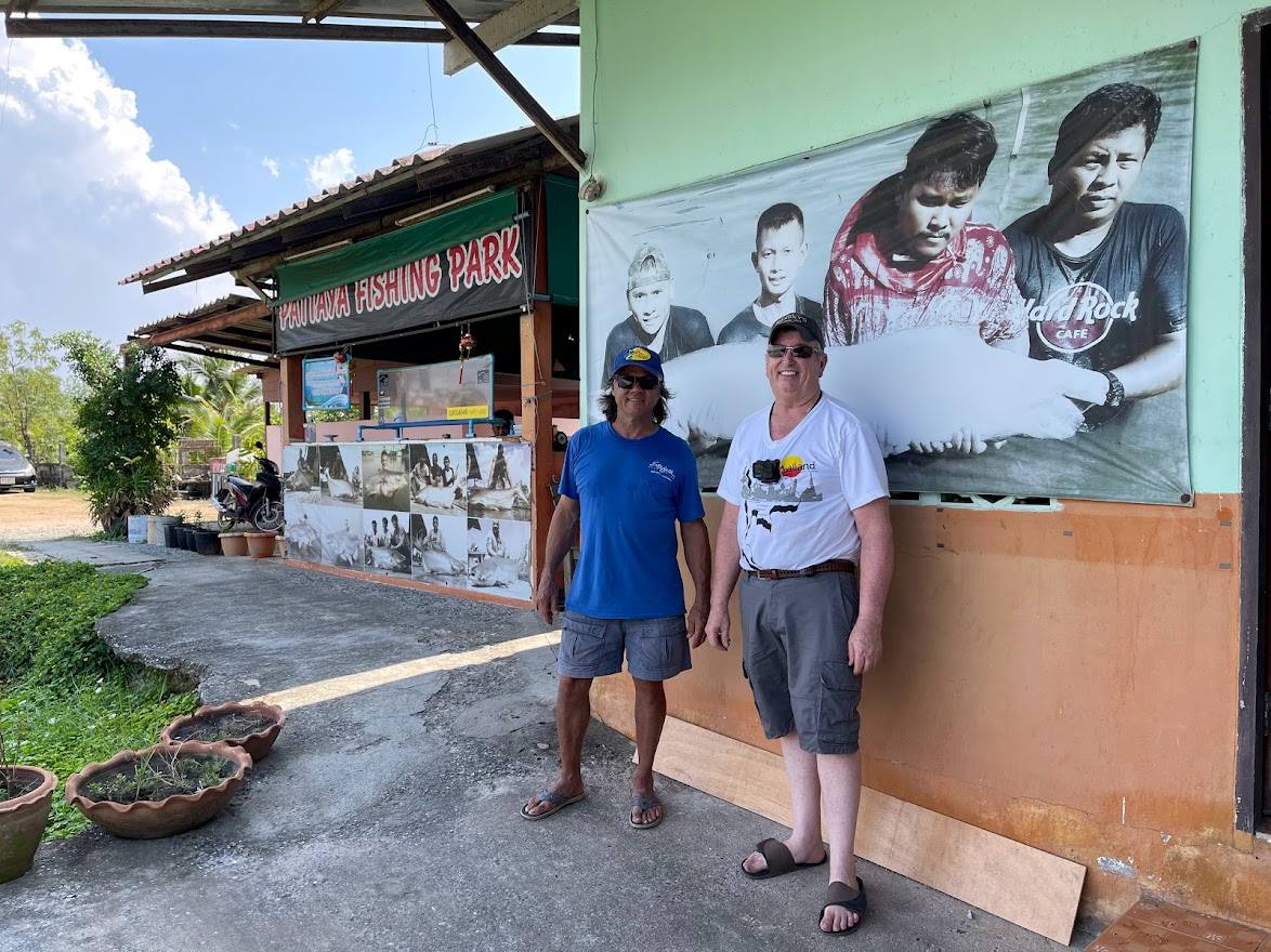Fishing Friends : Sport fisherman , Artist , Travelers Guy Wann and Jeff Hass in Thailand