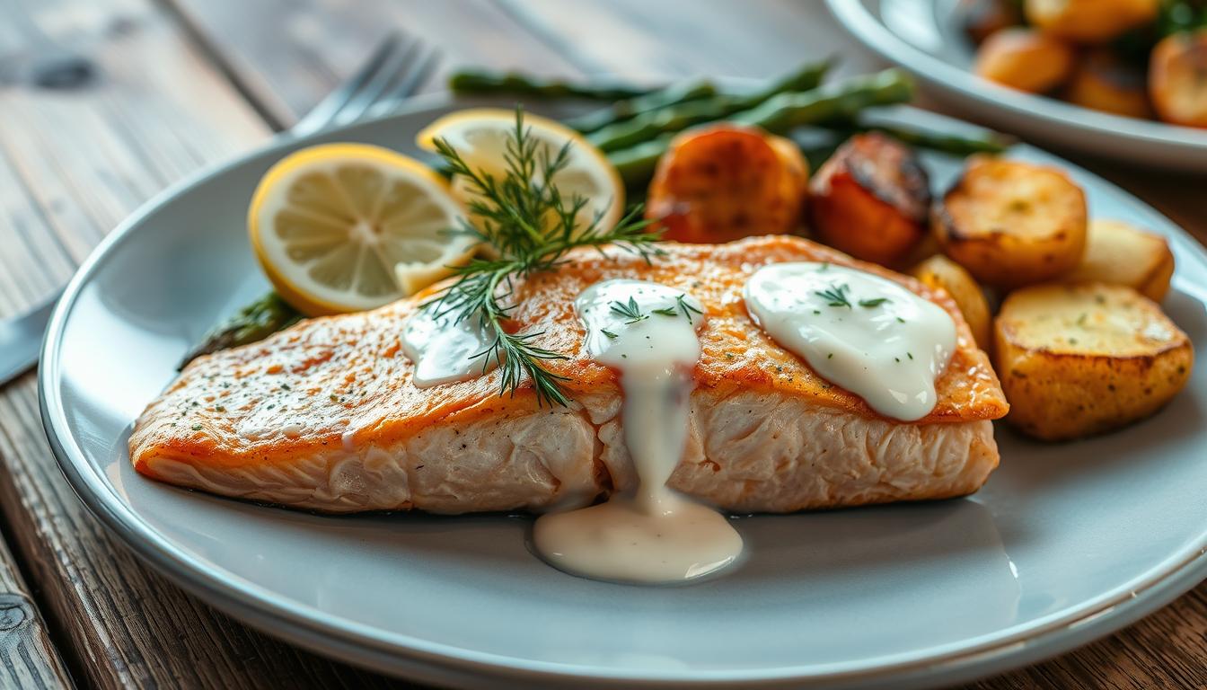 Salmon in Creamy Dill Sauce