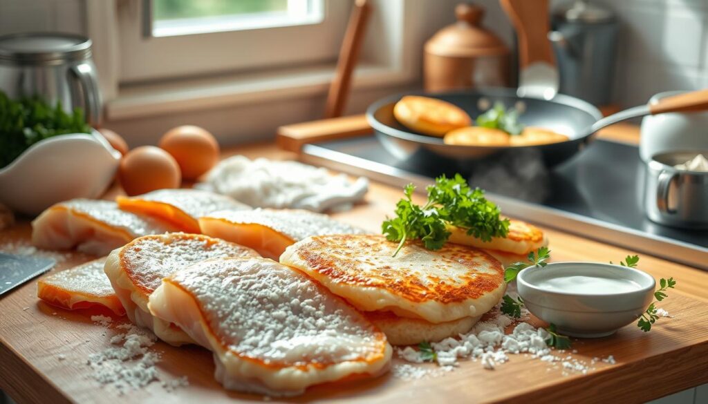 Savory Fish Pancakes preparation Savory Fish Pancakes preparation